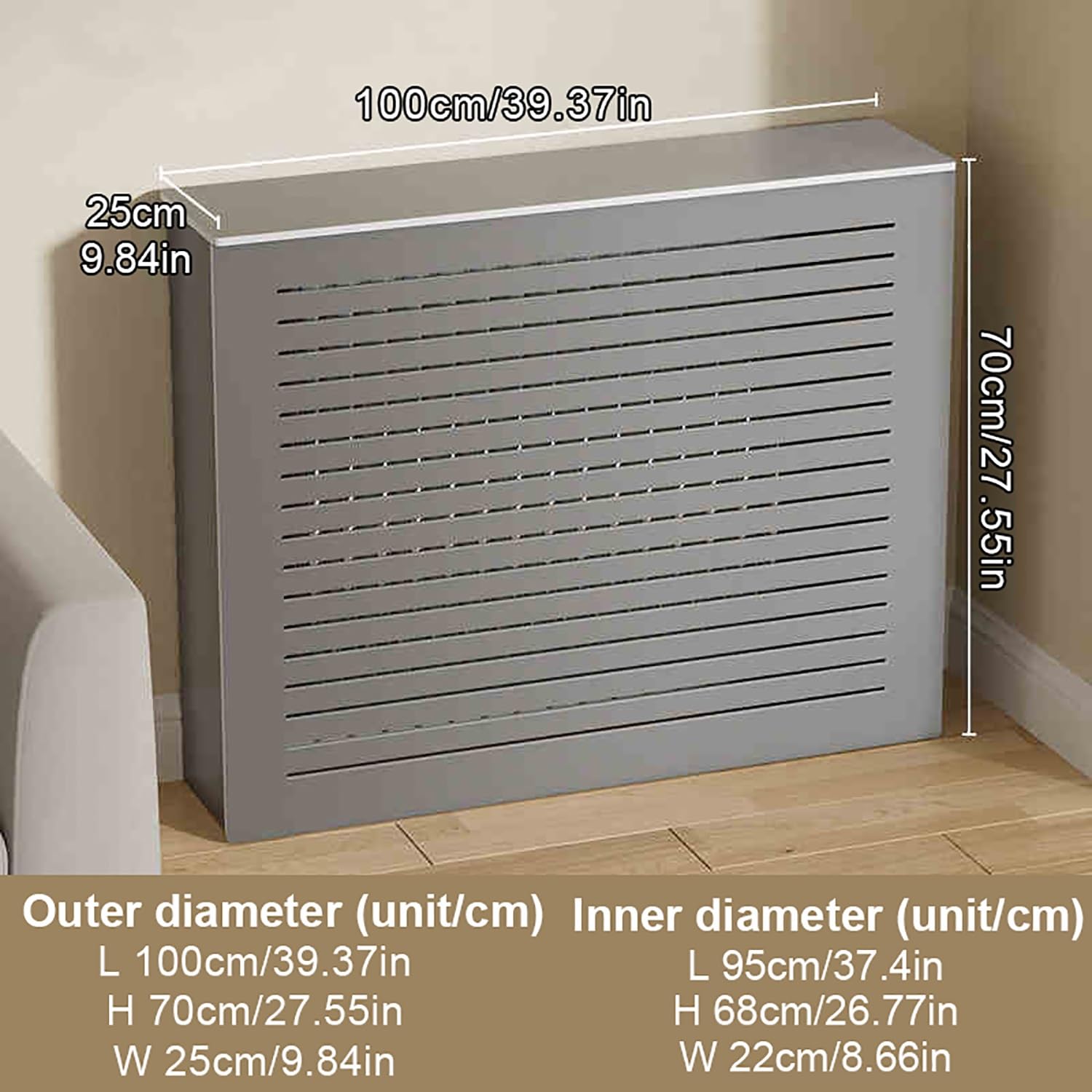 Armadio organizer per riscaldamento, mensola per termosifone per casa, soggiorno, camera da letto, armadio con copertura in legno, armadio decorativo per corridoio