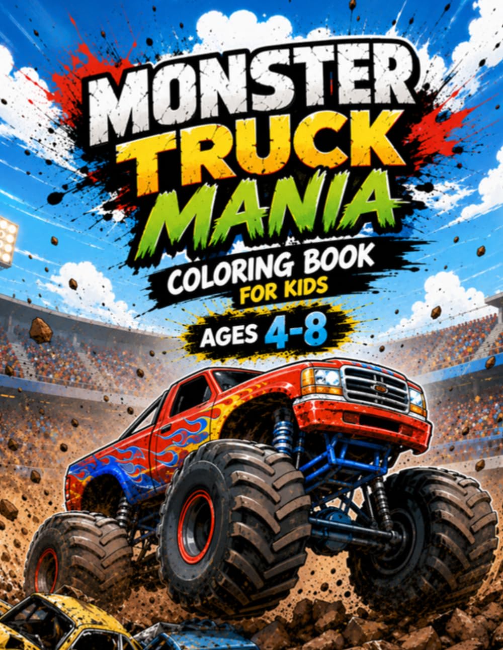 Monster Truck Mania Coloring Book for Kids Ages 4–8: 50 Action-Filled Monster Trucks with Bold, Kid-Friendly Designs for Boys and Girls