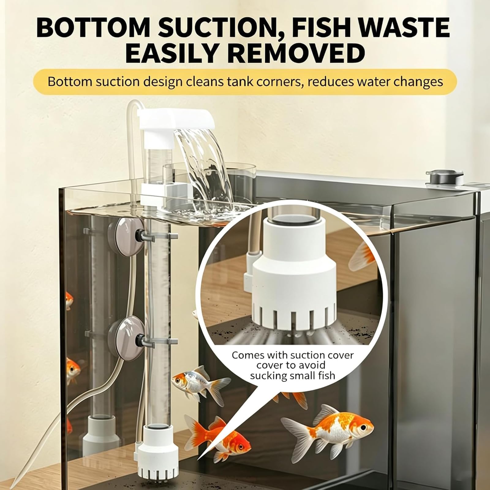Colector de Desechos de Peces de Acuario con Elevador de Aire