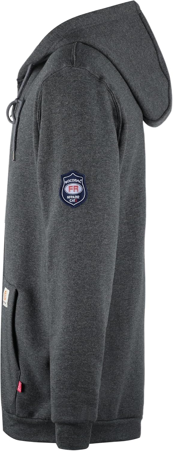 BOCOMAL FR Hoodies Zipper Front 10.5oz Cotton Fleece Flame Resistant Hooded Sweatshirts - Image 2