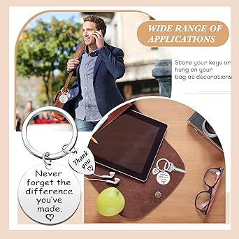 Yinkin 36 Pcs Employee Appreciation Gift for Coworker 2026 Thank You Gifts Bulk Team Staff Keychain with Drawstring Bags