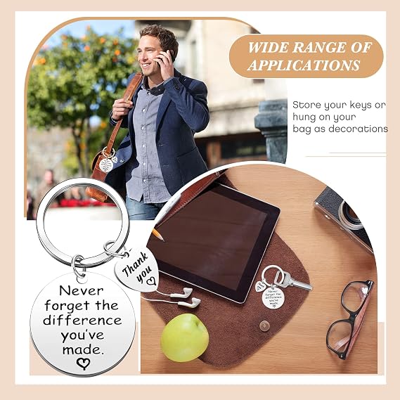 Yinkin 36 Pcs Employee Appreciation Gift for Coworker 2026 Thank You Gifts Bulk Team Staff Keychain with Drawstring Bags