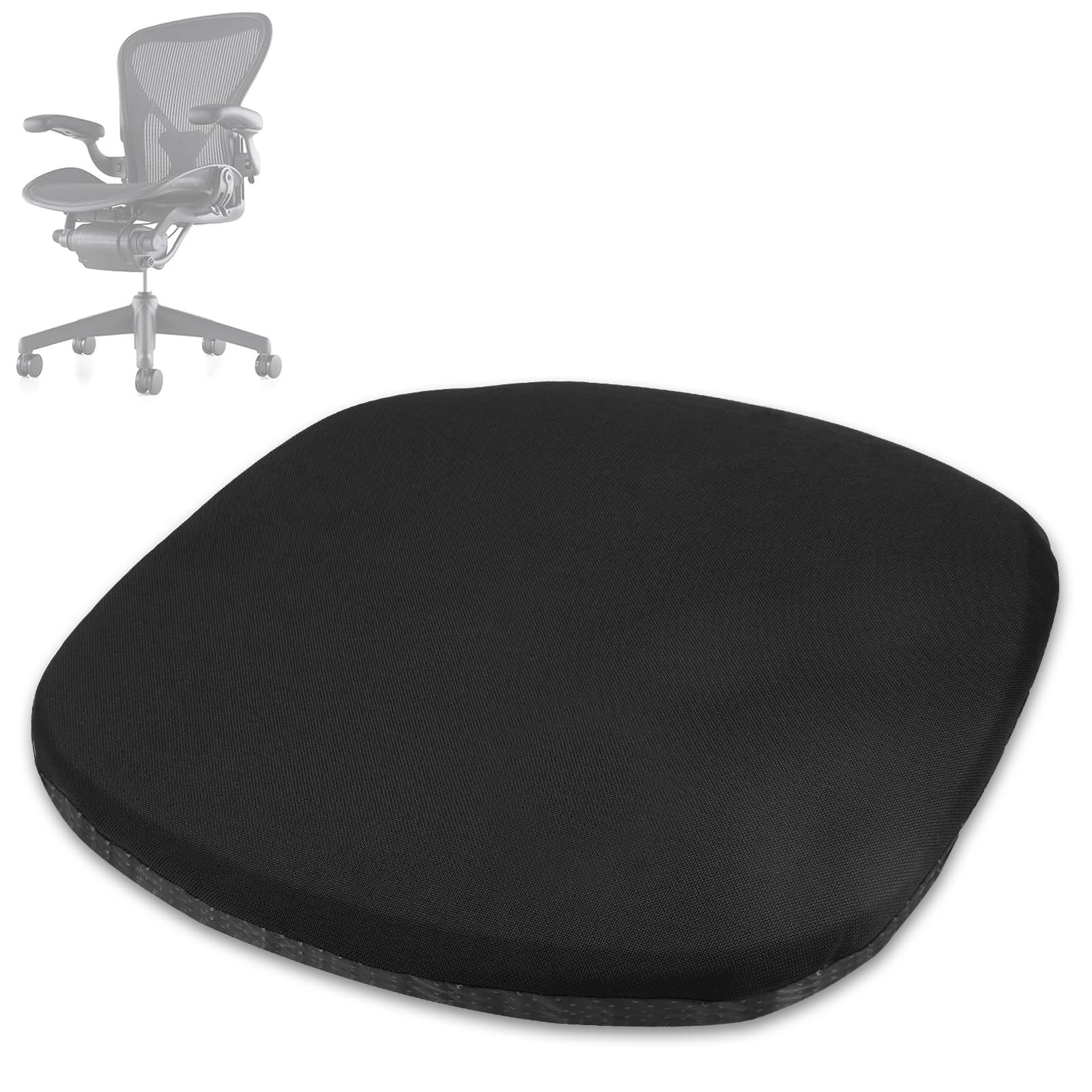Cojín de asiento para silla Herman Miller Aeron, cojín ergonómico de látex natural, tapete de asiento suave y cómodo (se ajusta a tamaño A/B/C) (negro)