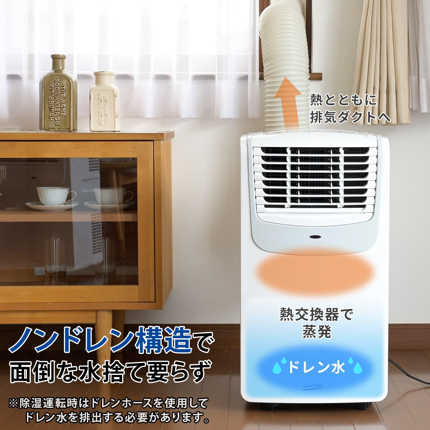 【Amazon.co.jp限定】【工事不要】ナカトミ(NAKATOMI) スポットクーラー ポータブルクーラー エアコン 冷房6-8畳 除湿機能 送風機能 タイマー機能 リモコン付 ノンドレン スポットエアコン キャスター付 MAC-20GN ホワイト/グレー メーカー保証1年