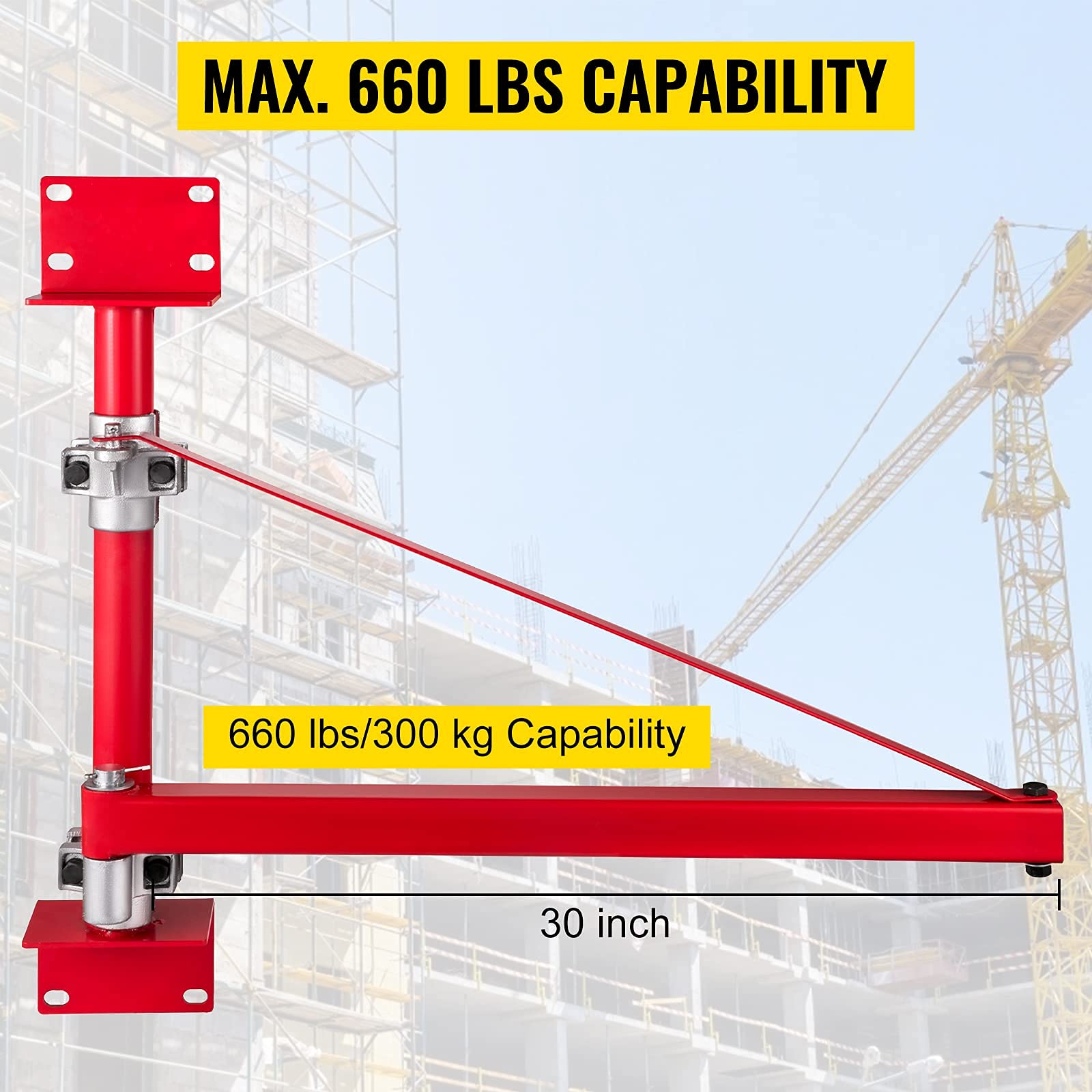 VEVOR Electric Hoist Support Arm, 660 lbs Electric Hoist Holder Swing
