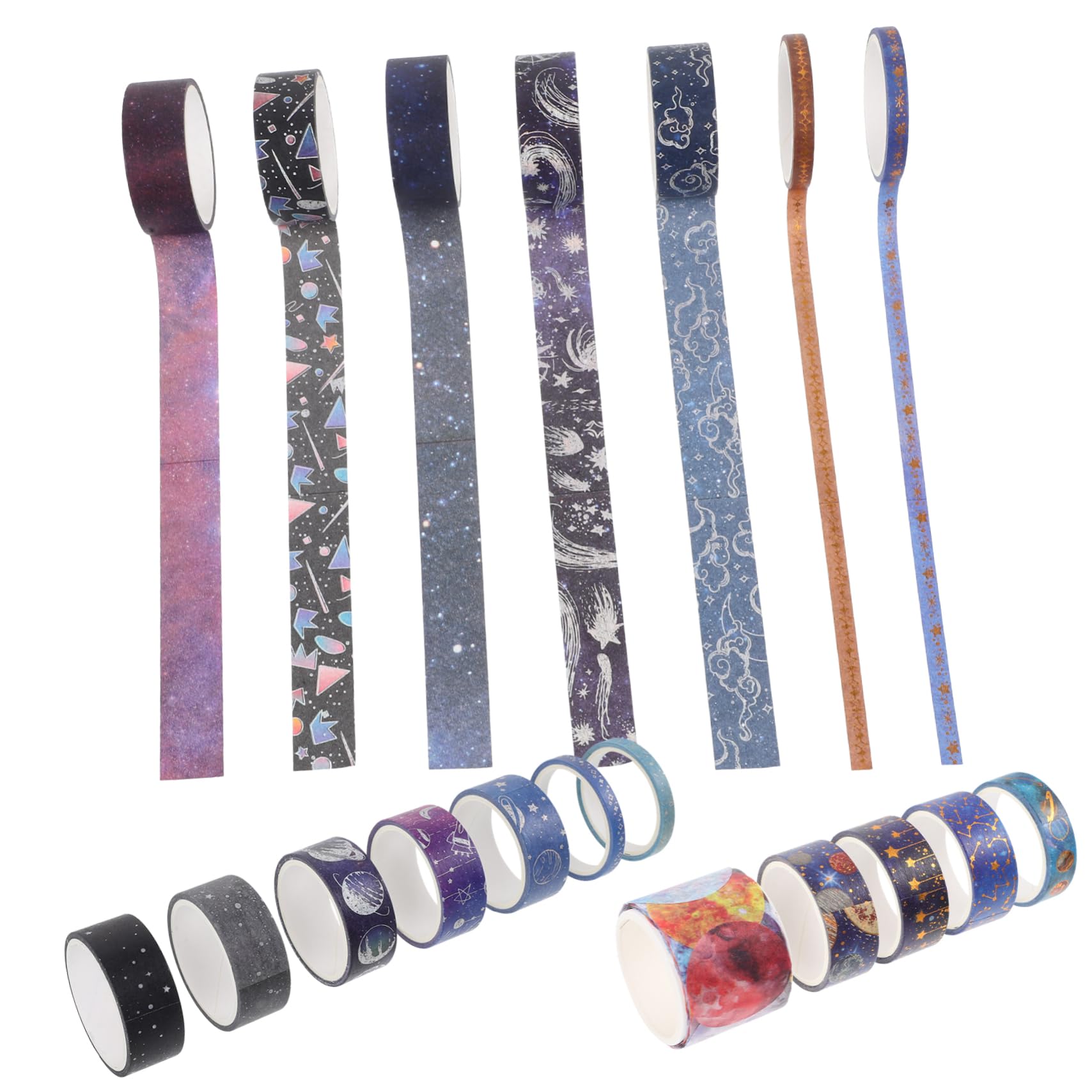 Artibetter 5 Sätze Tape Set Handwerk Verpackung Papier Klebeband Klebrig Washi-tape-aufkleber Washi-tape Dünn Hochwertiges Japanisches Papier 19 Rollen * 5