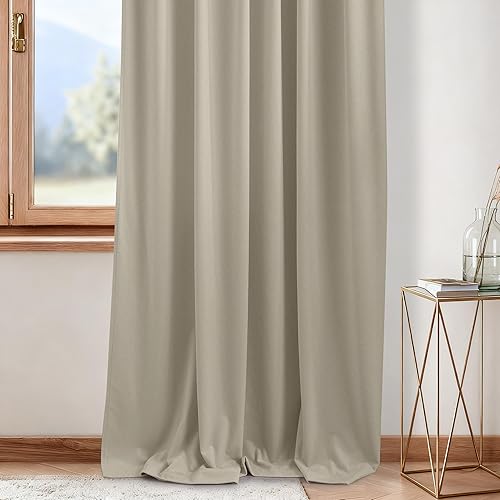 Miniatura 6 de NICETOWN Cortinas de terciopelo para oscurecer la habitación, cortinas de terciopelo para dormitorio, 96 pulgadas de largo, cortinas opacas con