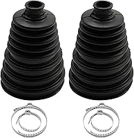 DUZFOREI 2Pcs 5 Inch Silicone CV Joint Boots Kit with Clamps - Universal Black Automotive Boot Set for Shafts 19-24mm