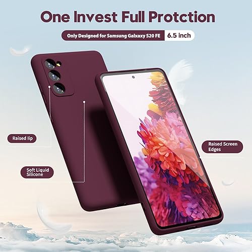 Miniatura 3 de oakxco para Samsung Galaxy S20 FE 5G Funda de teléfono de silicona líquida, linda cubierta de goma TPU suave y delgada de gel liso para mujeres y
