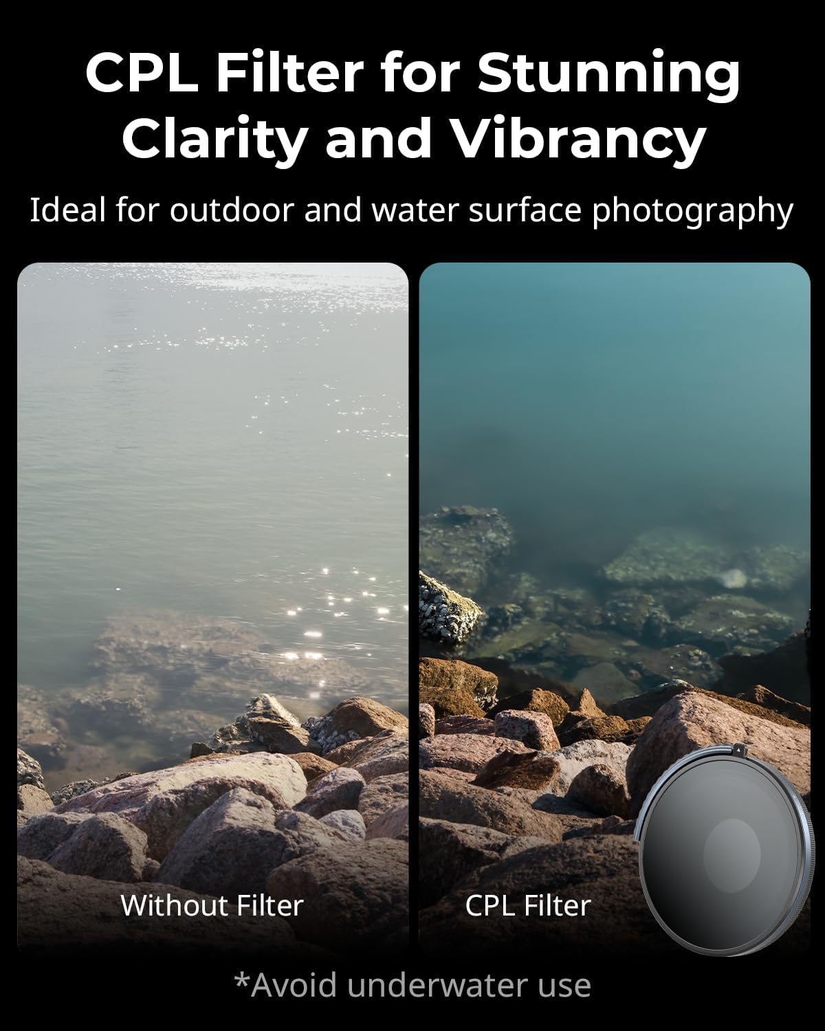 SmallRig 2-in-1 CPL & VND 3-5 Filter For GoPro HERO13 / 12 / 11 / 10 Combines CPL And VND 3-5 Stops For Versatile Use 4942 - 44