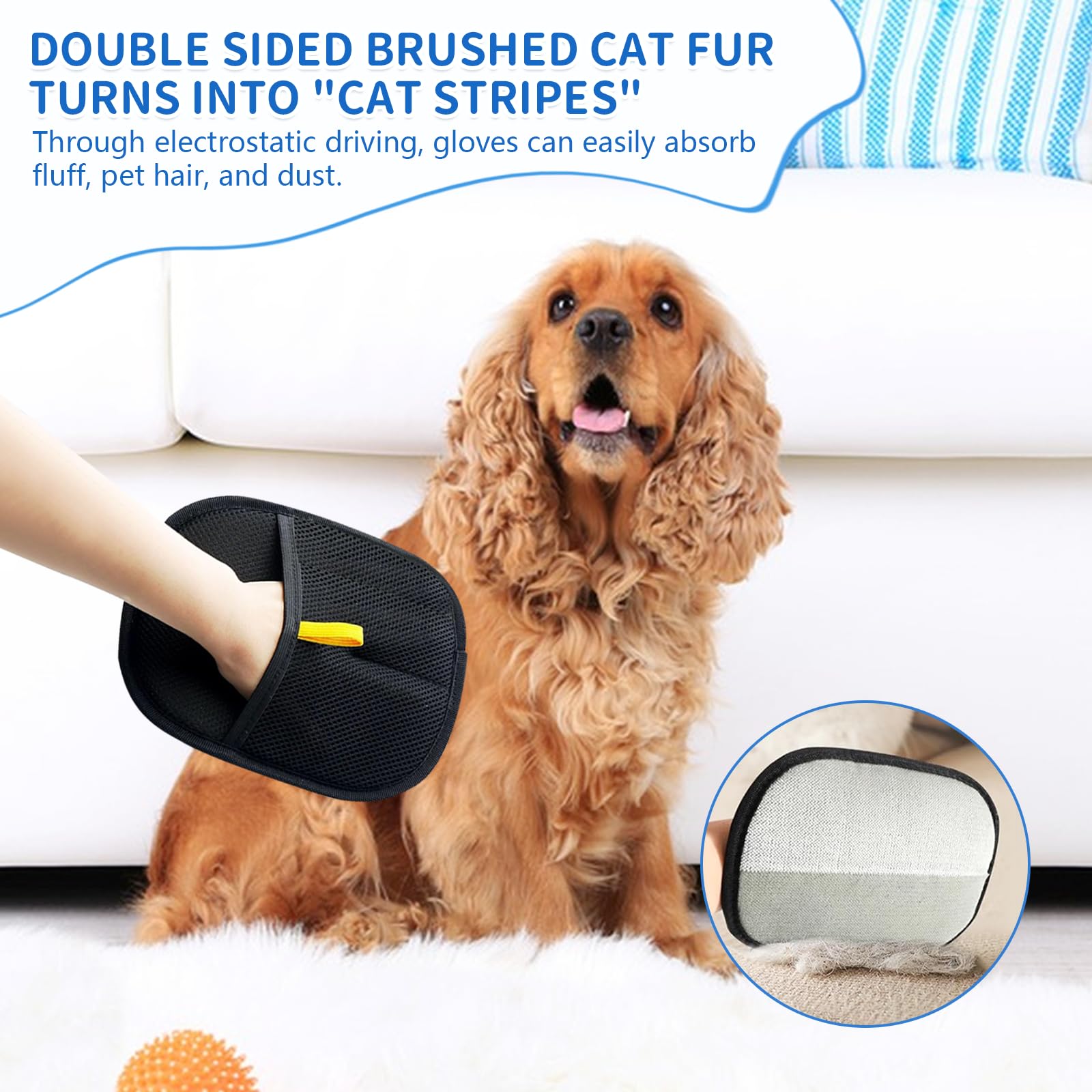 2 Pièces Gants d'épilation d'animaux, Gants d'épilation électrostatiques, Brosse Anti Poils Animaux, Gant pour enlever Les Poil de Chat, pour Le Nettoyage, L'épilation Et La Beauté