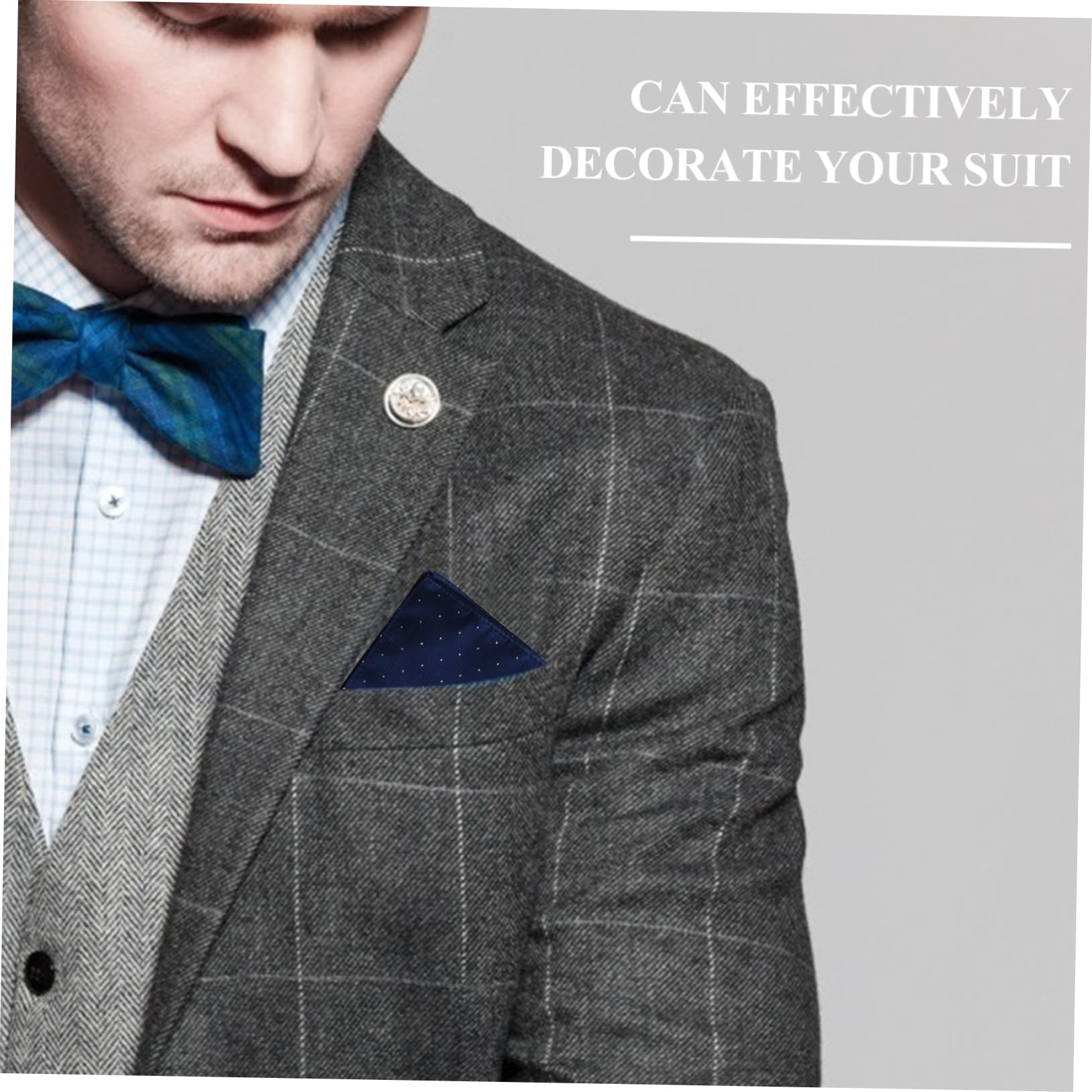 FOMIYES 2pcs Men Suit Pocket Squares Polyester Silk Handkerchief Fashion Scarf Wedding Party