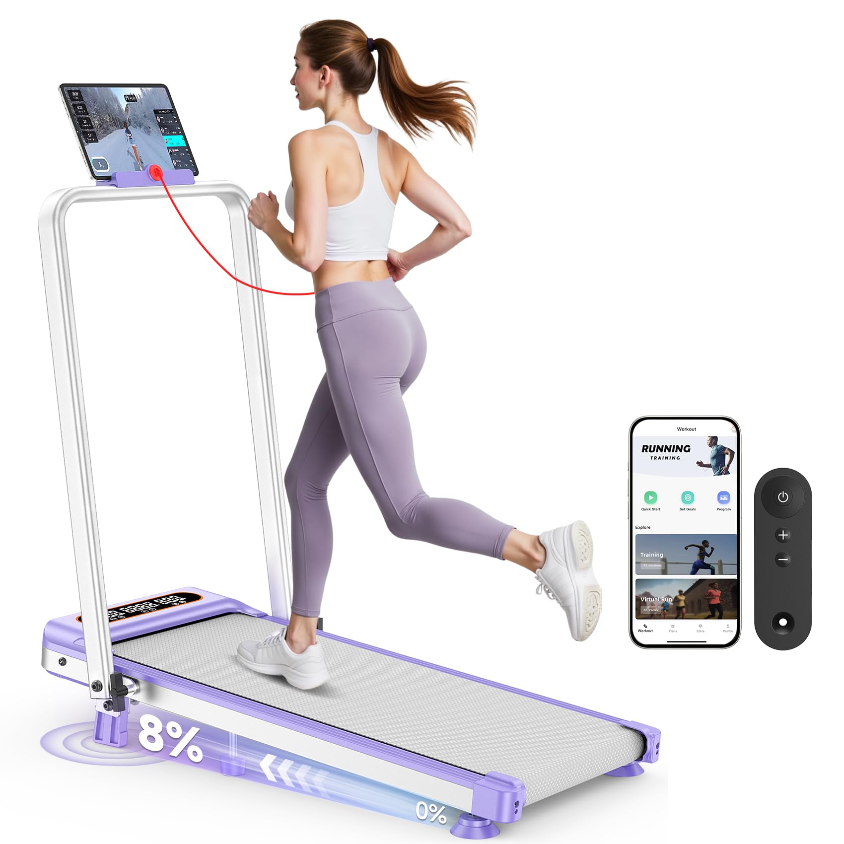 2025 Upgrade Walking Pad Treadmill With Incline And Handle