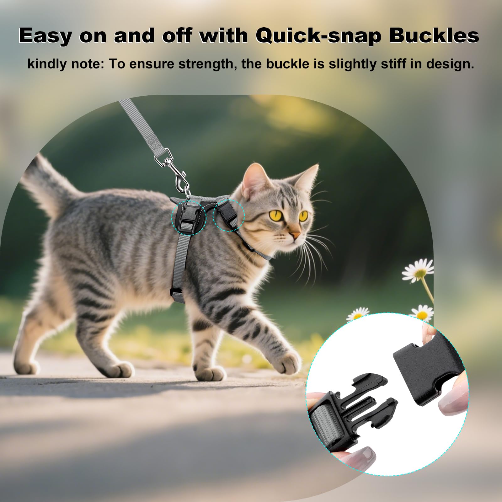 Plutus Pet Adjustable Cat Harness and Lead Set, Quick Release - Image 4