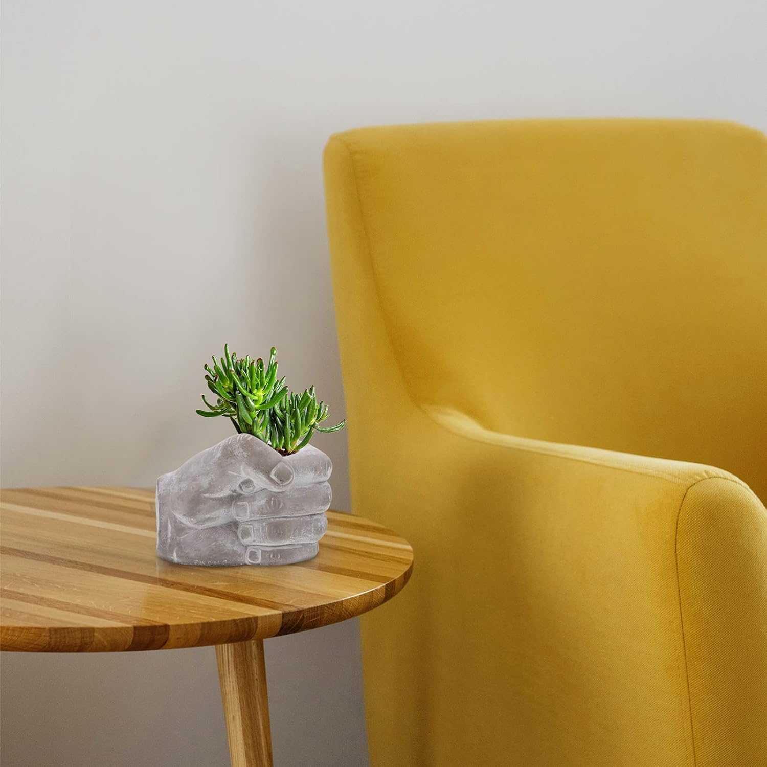 Cabilock Creative Flower Pot Hand Shaped Succulent Planter Pot Cement Plant Container Box Holder for Home Wedding Table Decoration Grey 139. 510cm