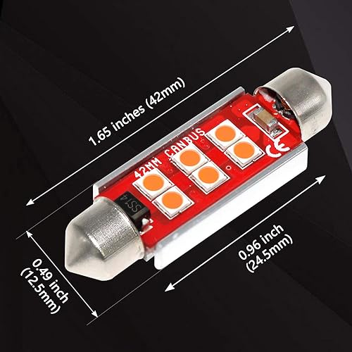 Miniatura 4 de Phinlion - Bombilla superbrillante 578 LED 3030 6-SMD, Festoon 41 mm, 42 mm, bombillas 211-2 212-2 214-2 para el interior del automóvil, domo de la