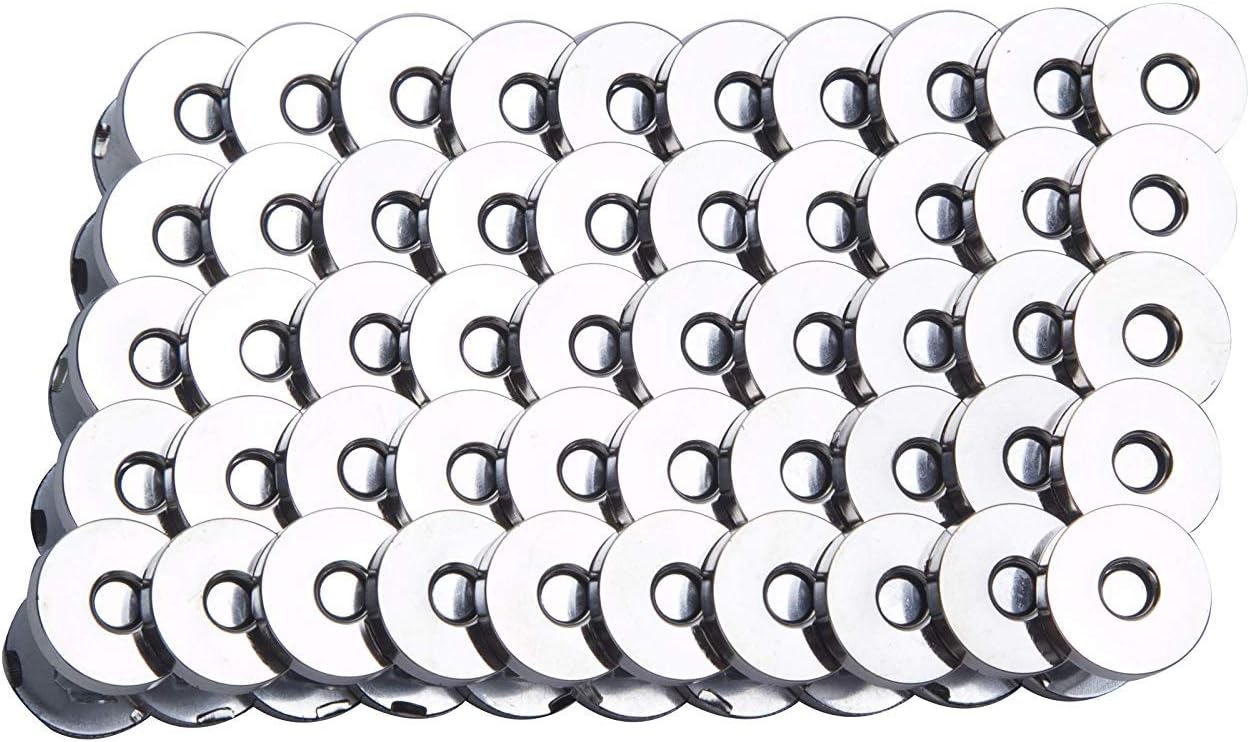 100 Sets 14mm Silver Tone Magnetic Buckle Bag Button Purse Snap Closure Purse Handbag No Tools Required