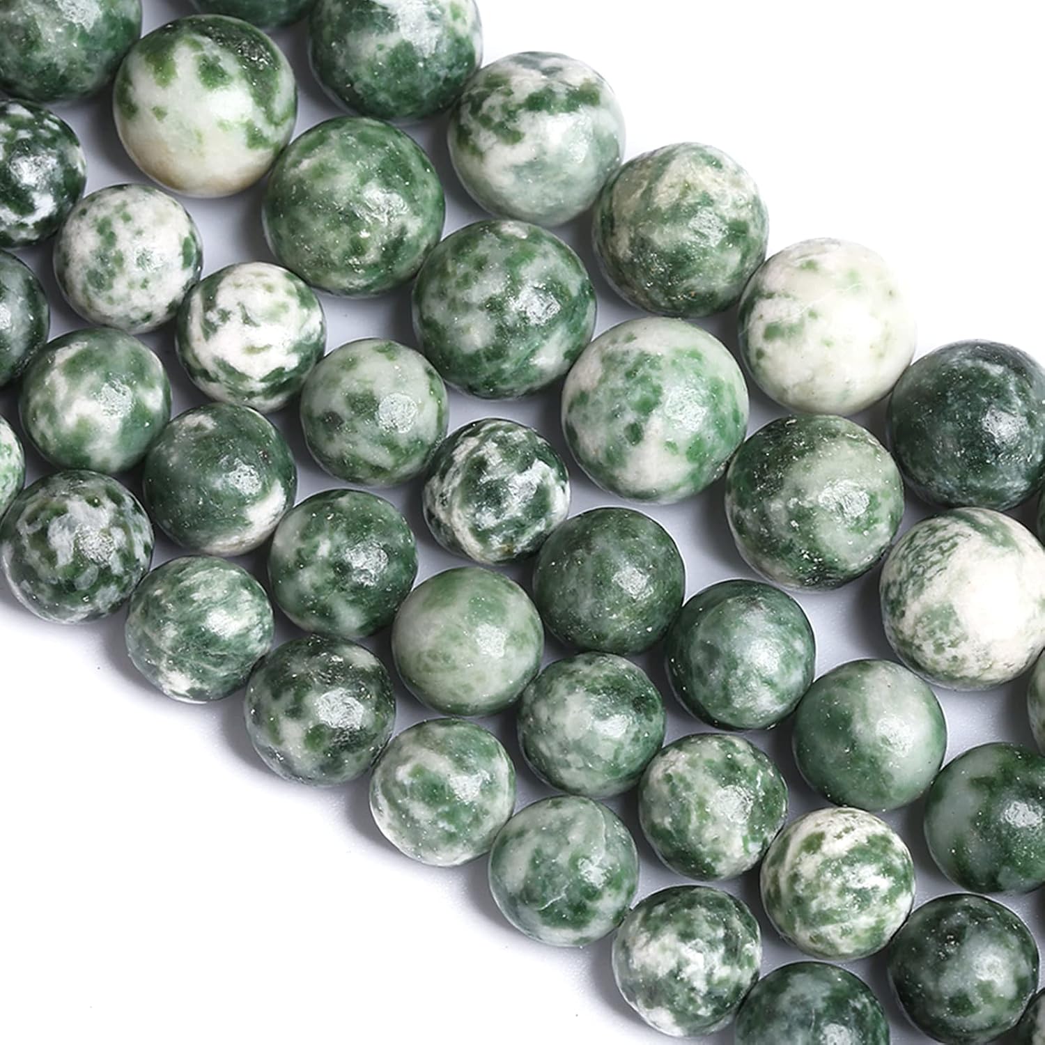 8MM 45PCS Natural Stone Verdant Jasper Loose Beads for Jewelry Making DIY Bracelet