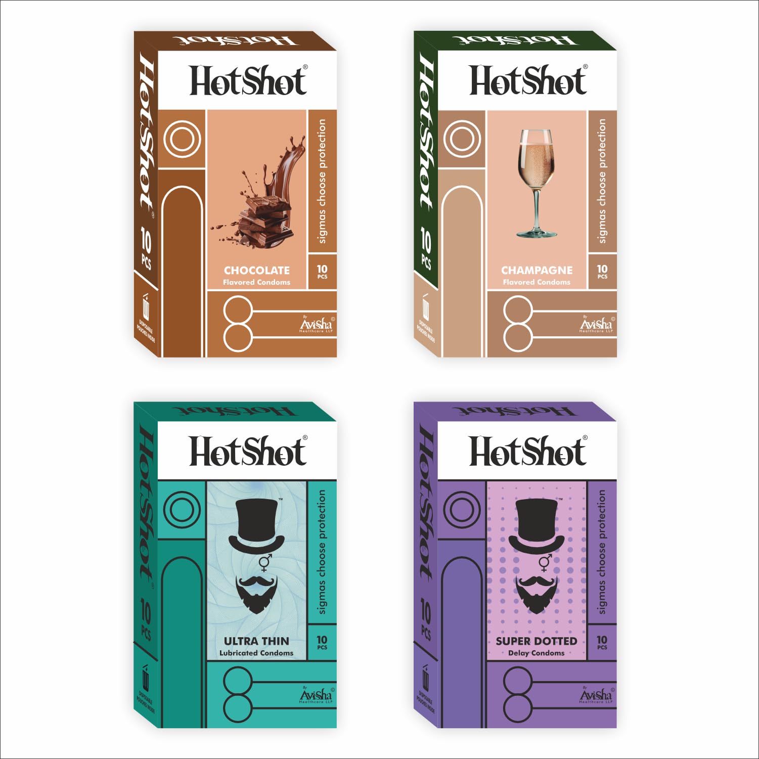 HOTSHOT Honeymoon Condom Set - Chocolate, Champagne, Ultra Thin Super Dotted Delay Condom (Set of 4, 40 Count)-picture-27