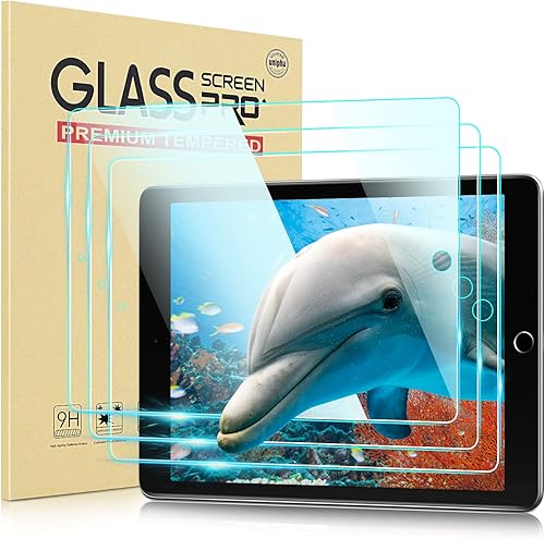 VIKESI Protector de pantalla para iPad de 9  8  7 generación, protector de película de vidrio templado de 10.2 pulgadas para iPad de 9  8  7