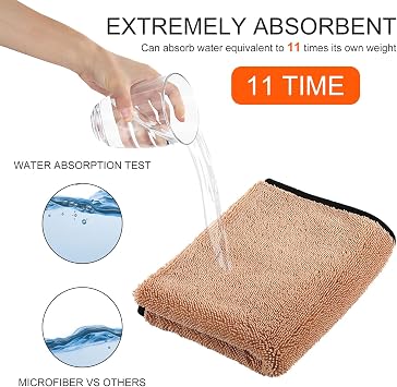 Longzhuo Shiny Wipes Shower Cleaning Cloths, Bath Towels, 3 Pack 23.62 x 12.57 Lighter Weight - Quicker to Dry - Highly Absorbent - Microfiber Hand Towels for Bathroom, Gym, Hotel, SPA (Khaki)