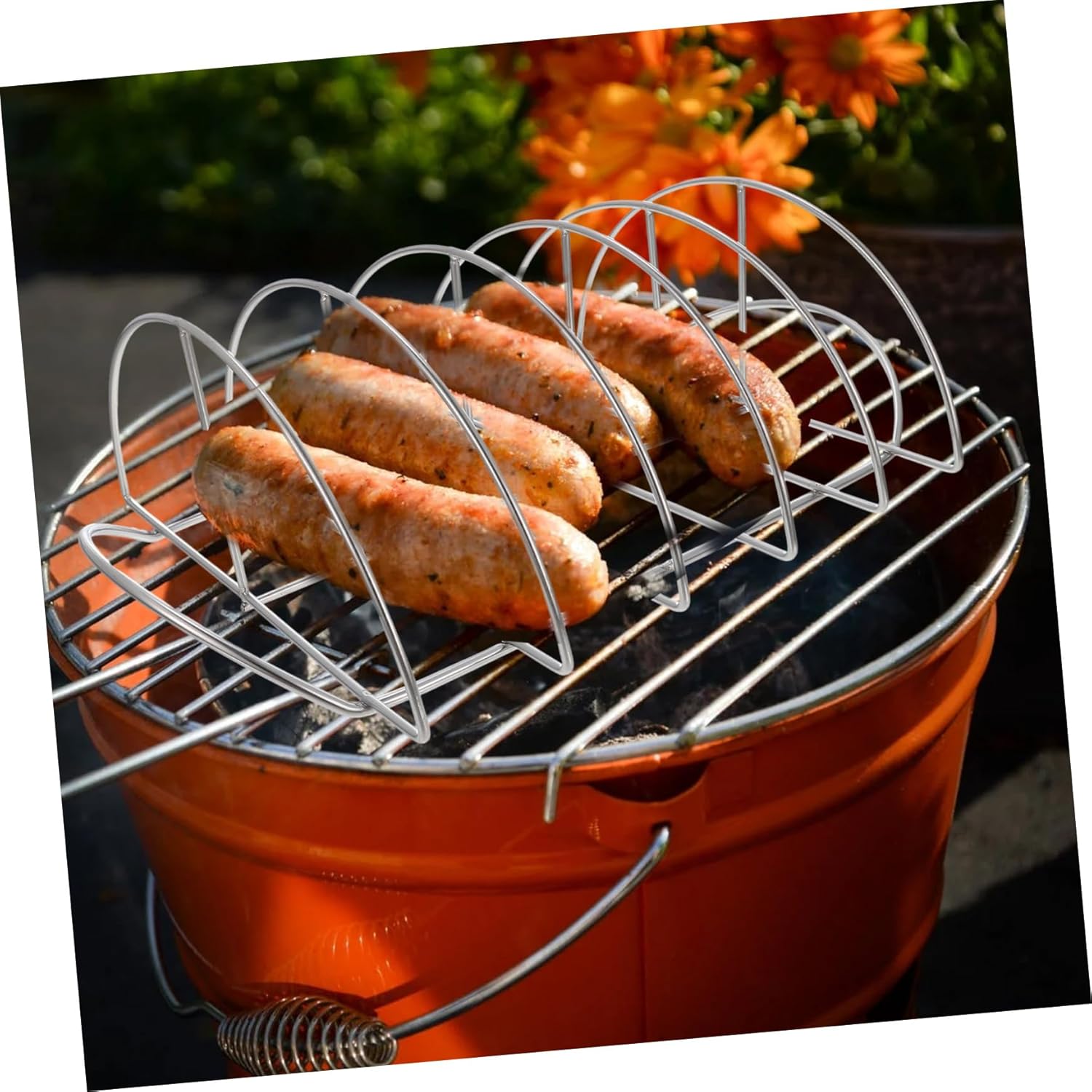 Rib Rack for Grill BBQ Smoking Accessory Wear-Resistant Portable Stand BBQ Accessory