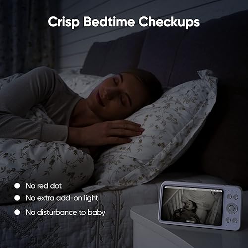 Miniatura 8 de bonoch Monitor de bebé sin WiFi, monitor de bebé de video de 5.5 pulgadas 1080p con cámara y audio, detección de movimiento y sonido, almacenamiento