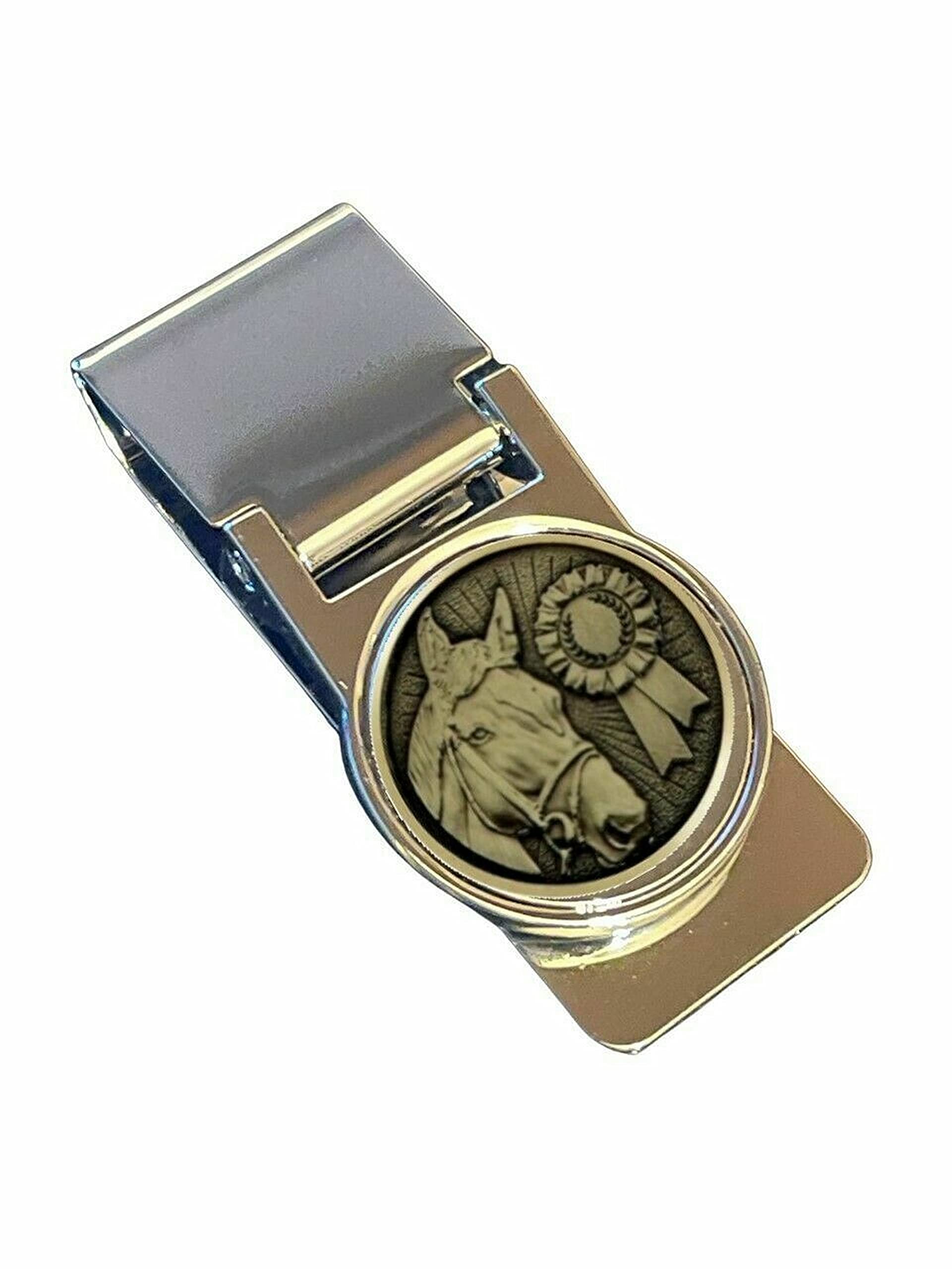 emblems gifts Equestrian Horse Head Silver Money Clip Fantastic value (A)