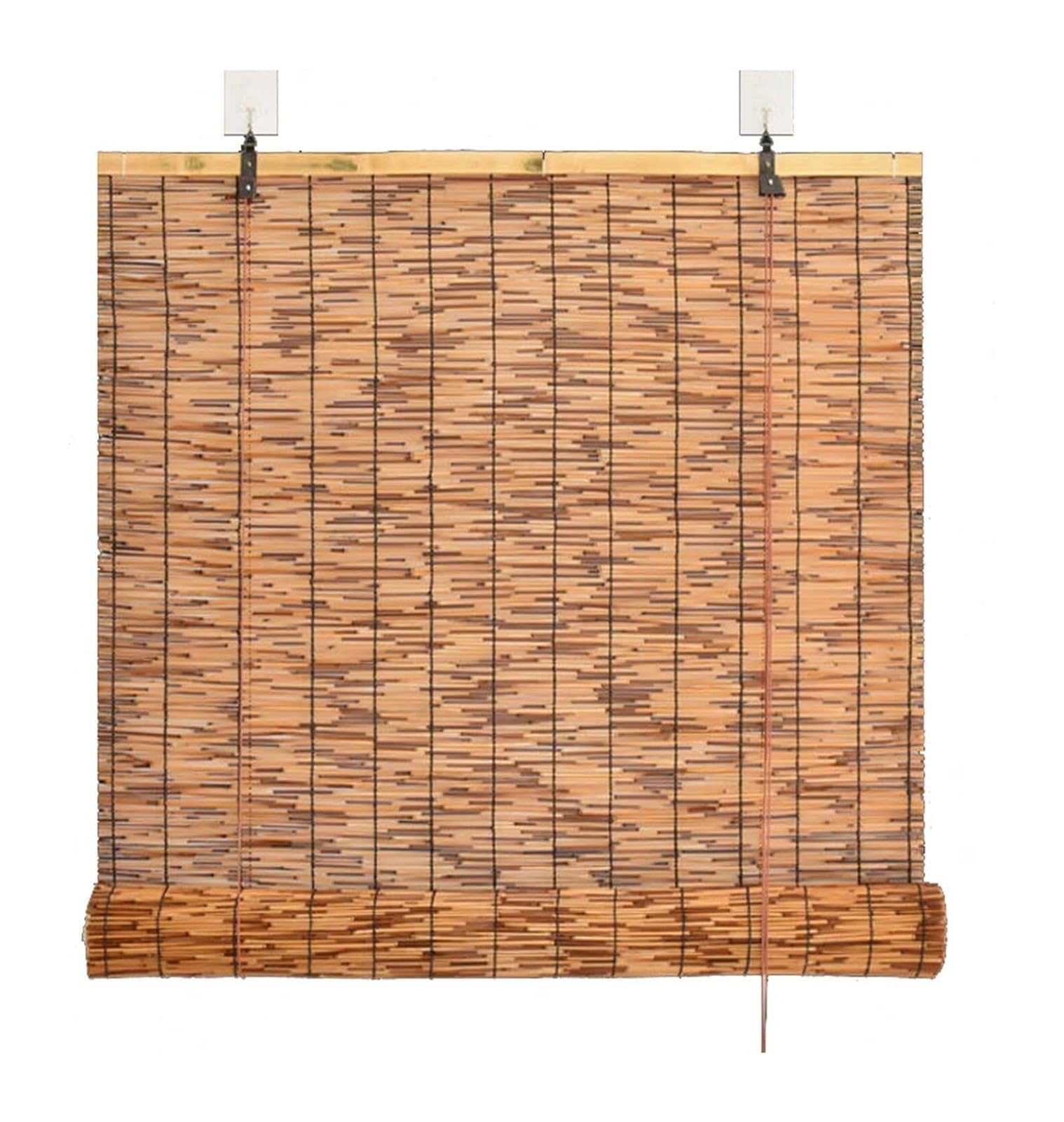 Żaluzje z trzciny, Bambusowe rolety zewnętrzne zwijane w wielu rozmiarach(WxH:50x140cm/20x55 in)