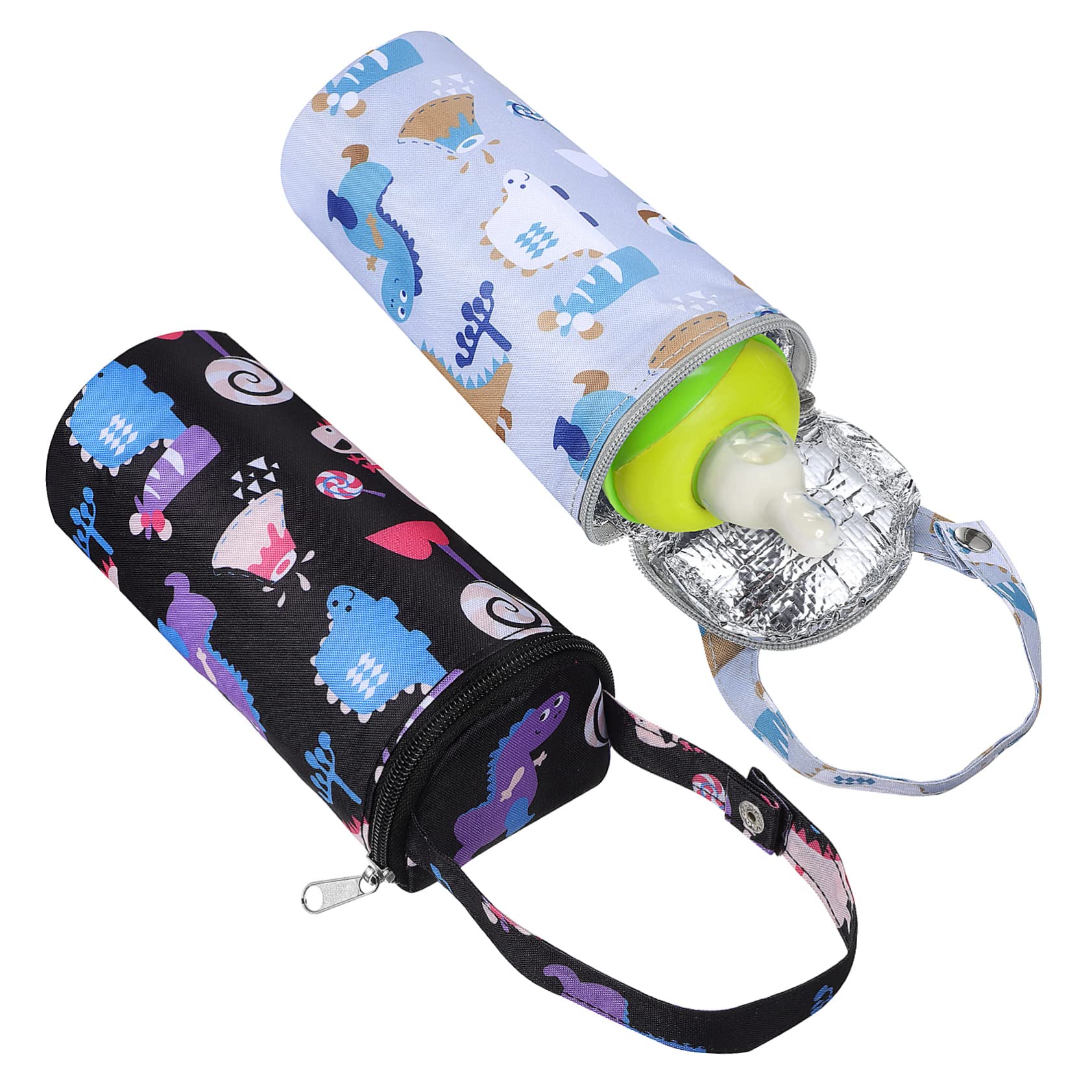 6pièces Isolant pour Bouteille De Lait Motif Cartoon Thermiques Suspendus pour Poussette pour Garder Le Lait Chaud
