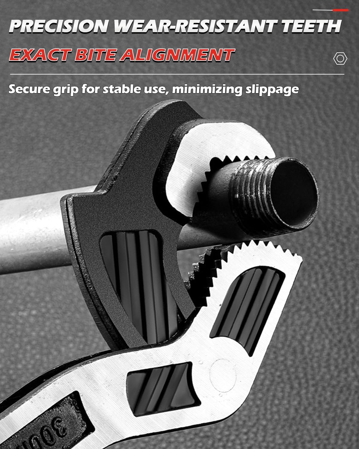 Adjustable Multi-function Self-locking Pipe Wrench Tool, Industrial Grade Heavy Duty Universal Soft Grip Plumbing Pipe Wrench, 6" 10" Self-Adjusting Quick Power Grip Pipe Wrench (2Pcs, 7-35 mm)