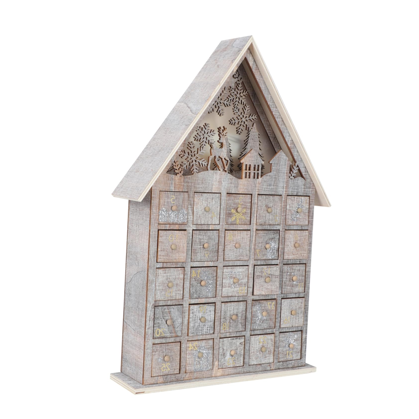 GOOHOCHY1pc Decorative Lights Desk Calendars Home Xmas Decor Dinning Table Decor Wood Toy Christmas Countdown Calendar Lighted Christmas Advent Calendar Wooden Household Child Drawer