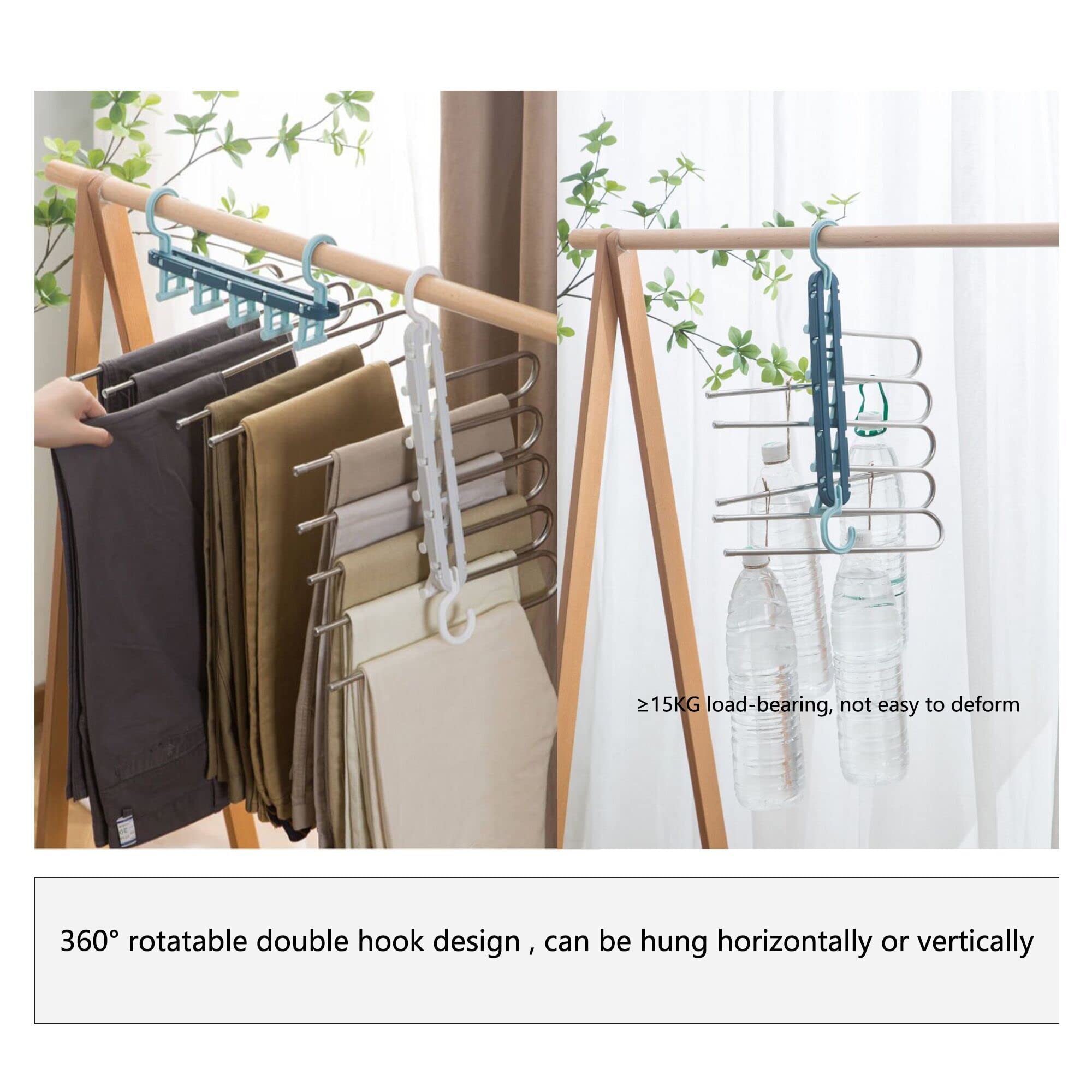 Cintres Pour Pantalons 5 Couches Multifonction Métal Doré - Gain De Place Et Organisation