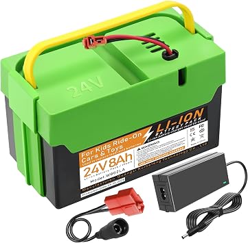 24V 8Ah Li-ion Rechargeable Battery, Replacement Battery Compatible with Best Ride on Cars Thunder UTV Kids Ride-On Car