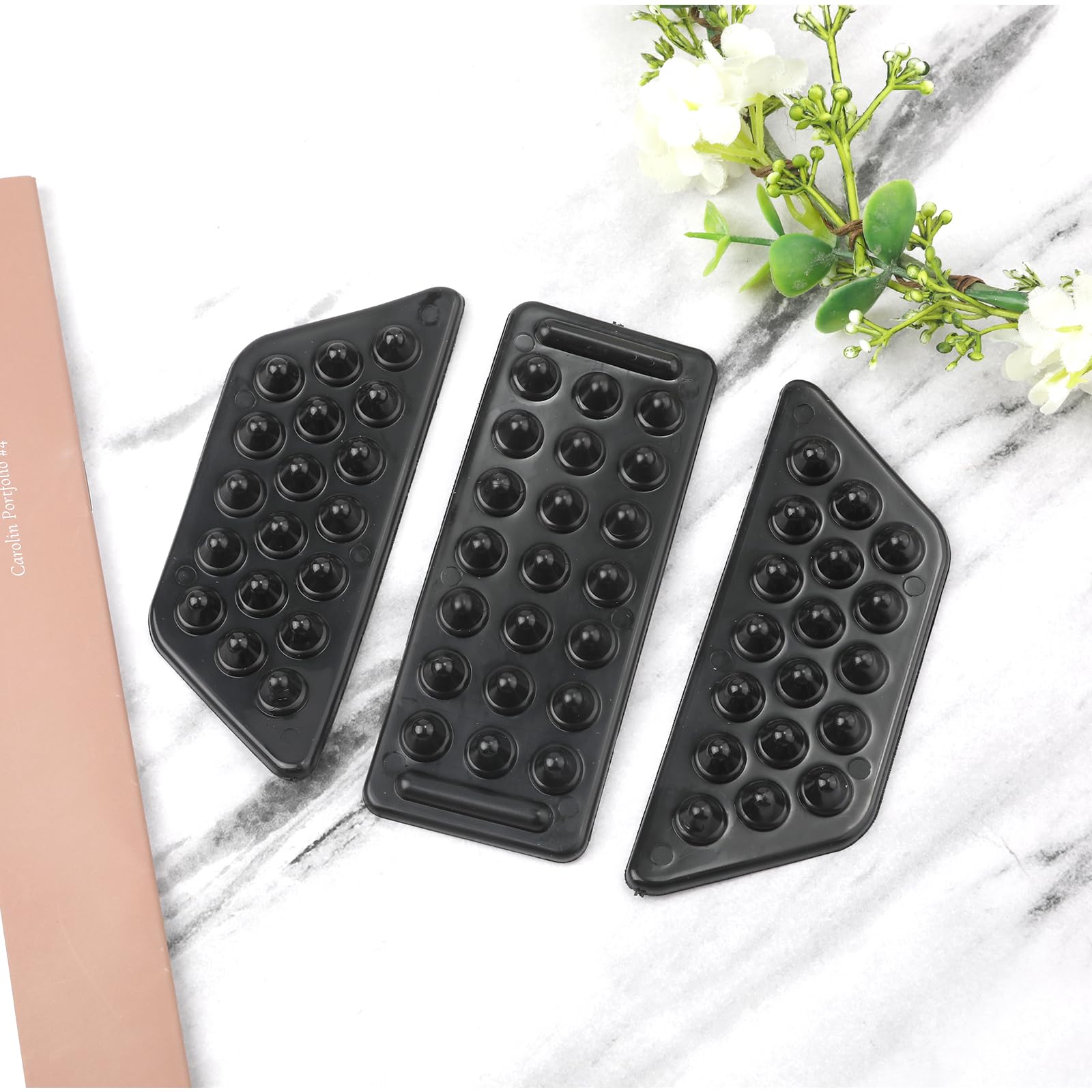 PEUTIER 2 Lots de 6 Pièces Stomp Pad Transparent Snowboard Grip Pad Antidérapant Noir