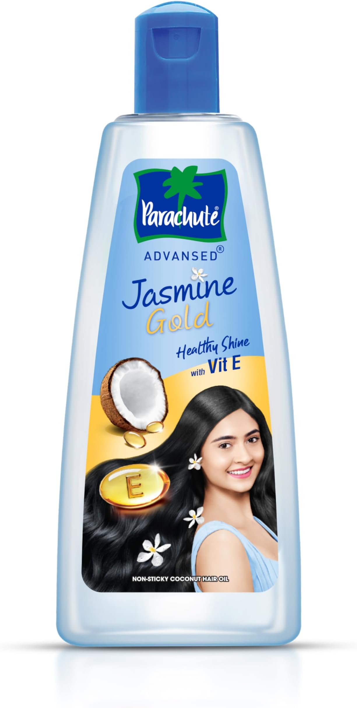 Parachute Advansed Jasmine Gold Coconut Hair Oil With Vitamin-E For Super Shiny Hair, Non-sticky, 300ml