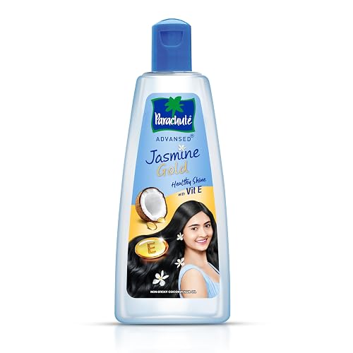 Parachute Advansed Jasmine Gold Coconut Hair Oil With Vitamin-E For Super Shiny Hair, Non-sticky, 300ml