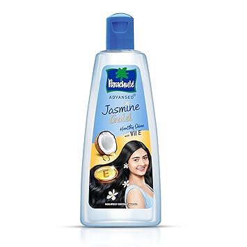 Parachute Advansed Jasmine Gold Coconut Hair Oil With Vitamin-E For Super Shiny Hair, Non-sticky, 300ml