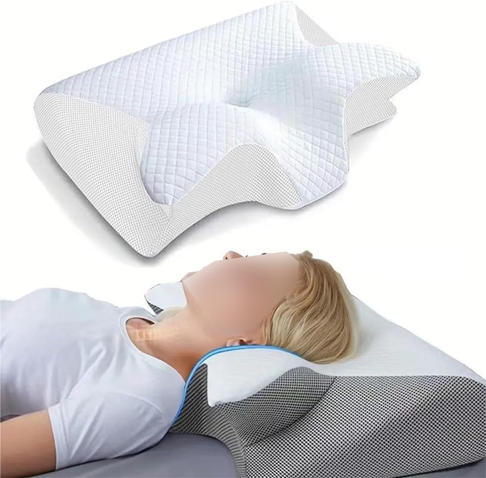 Oreiller cervical blanc ergonomique pour retrouver le bonheur de nuits paisibles