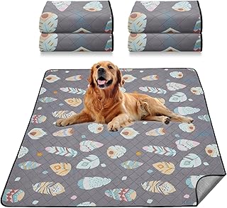 LOOBANI Washable Pee Pads for Dogs,4 Pack Ultra-Absorbent and Leak-Proof Whelping Pads, Non-Slip Reusable Puppy Pads, Waterproof Puppy Training Pads for Playpen, Crate, Housebreak-18x24(Gray)