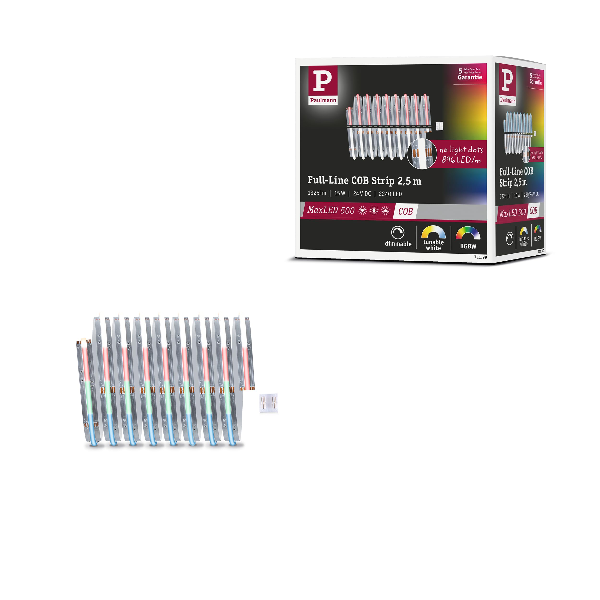 Paulmann 71199 MaxLED 500 LED Strip RGBW 2,5m 15W 530lm/m 896 LEDs/m RGBW