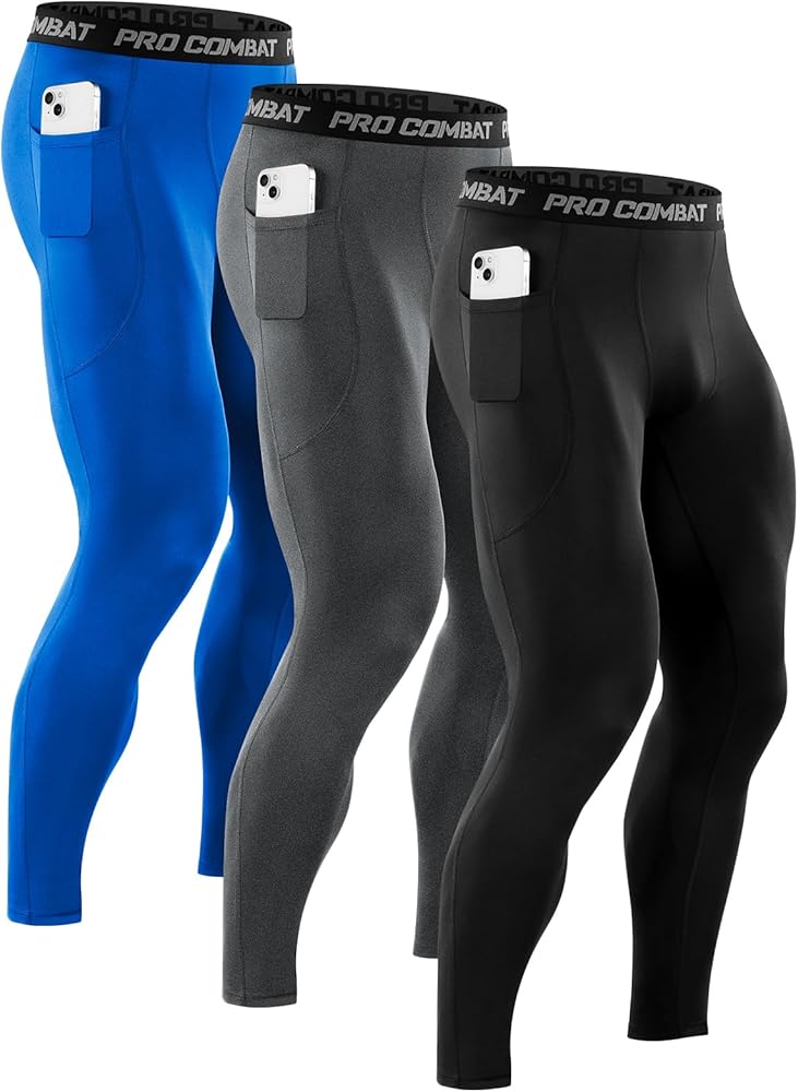 Amazon.com: Niksa 1/3 Pack Men's Compression Pants with Pocket