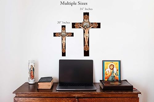 Miniatura 7 de DVDMATINEMOVIES - St. Benedict Polyester Crucifix Wall Cross Resin figure 14",24" Inches San Benito Cruz Religious home decor, gift, chruch,