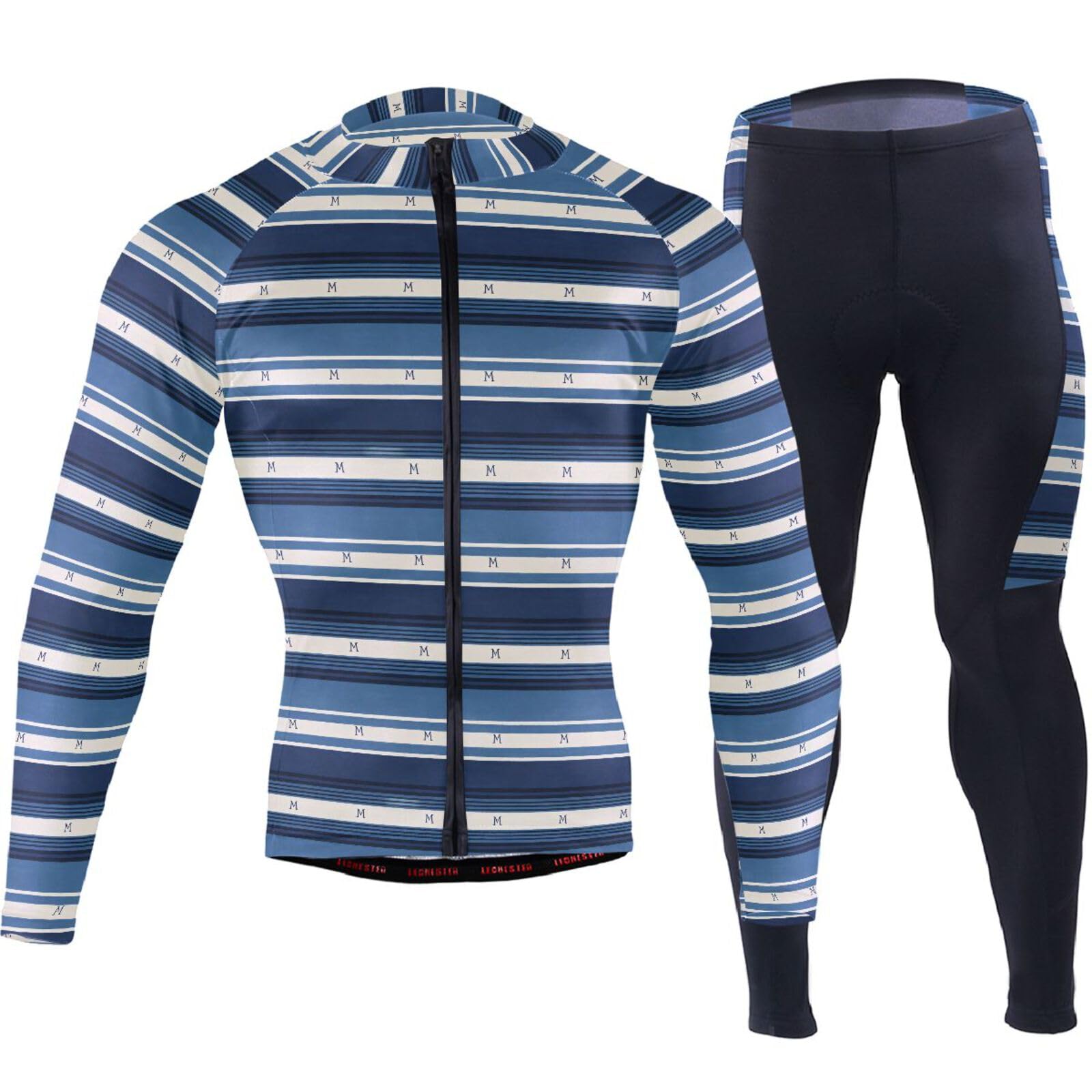 Winter Radtrikot mit Taschen Winddicht Trikot Herren Langarm 3D Gepolstert