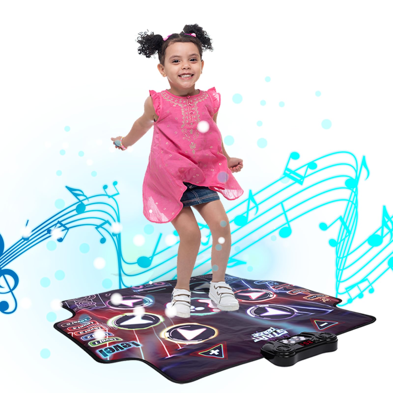 NK Tappetino da Ballo per Bambini +5 Anni e Adulti Bluetooth 5.0 - Giochi Danza con 7 modalità di Gioco, Regalo di Compleanno Natale, Base Antiscivolo e Altoparlante con Volume Regolabile (100x89cm)
