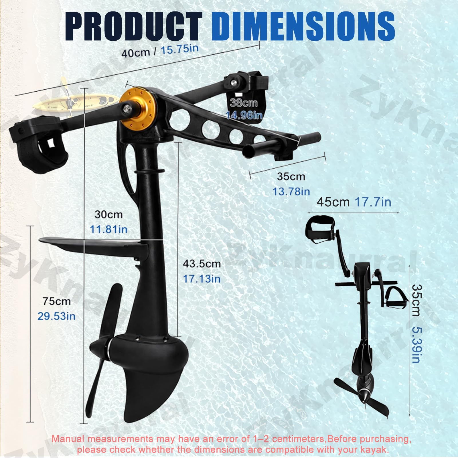 Sistem-a De Propulsión a Pedales Para Kayak, Kayak De Pesca a Pedales, Apto Para Kayaks Y Embarcaciones De Pesca Hinchables, Motor De Propulsión a Pedales Robusto Y Duradero, Fácil Instalación