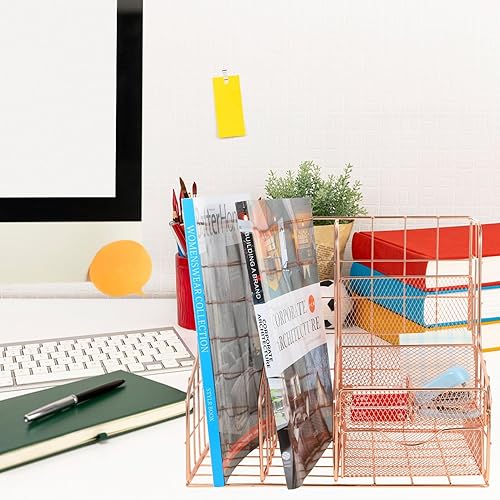 Miniatura 9 de NUOBESTY Organizador de escritorio, archivador de escritorio, carpeta negra, carpetas de oficina, soporte para revistas, soporte de documentos para