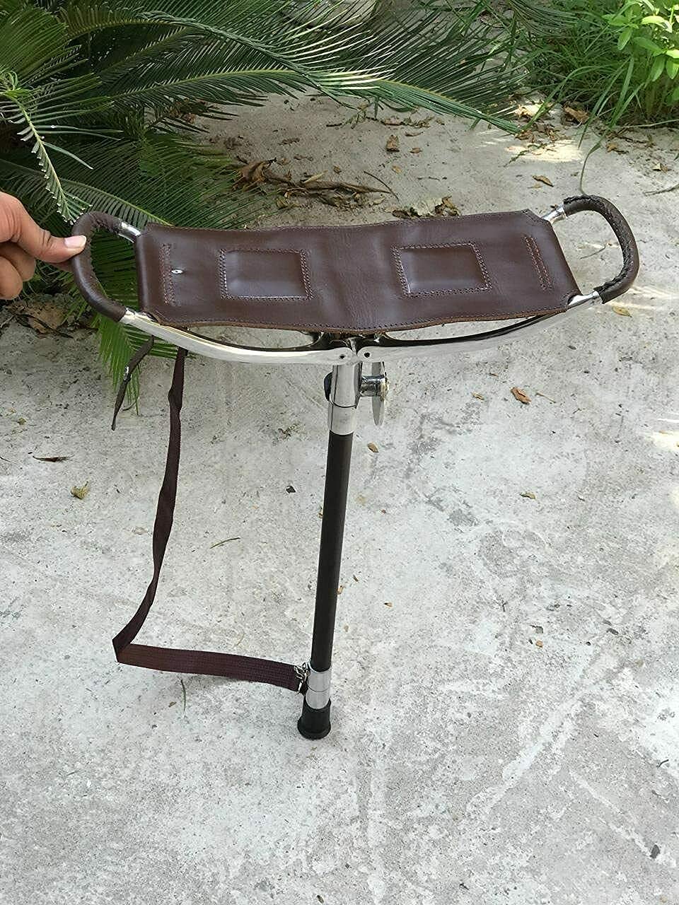 M I Bastone del sedile di tiro Bastone da passeggio Regolabile sgabello pieghevole da campeggio,leggero, per la pesca, il campeggio, i viaggi, le escursioni, polo,