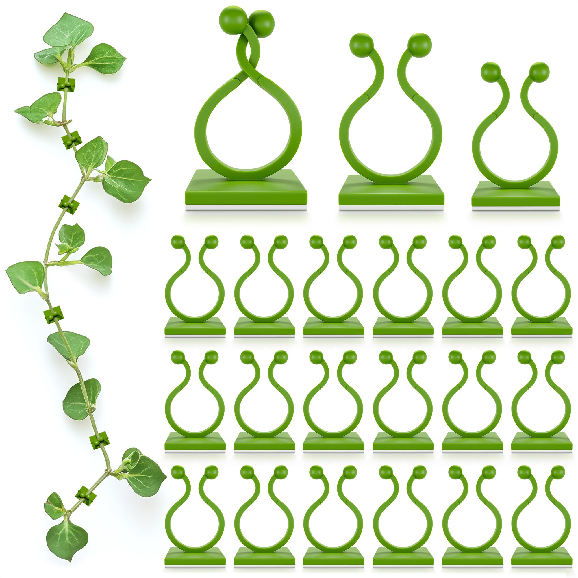 Plant Wall Clips for Climbing Plants 110 Pcs - Pothos Plant Climber Support, Large, Medium, Small Sizes Wall Clips for Support, Strong Self-Adhesive, For Indoor Plants, Cable Management & Plant Holder