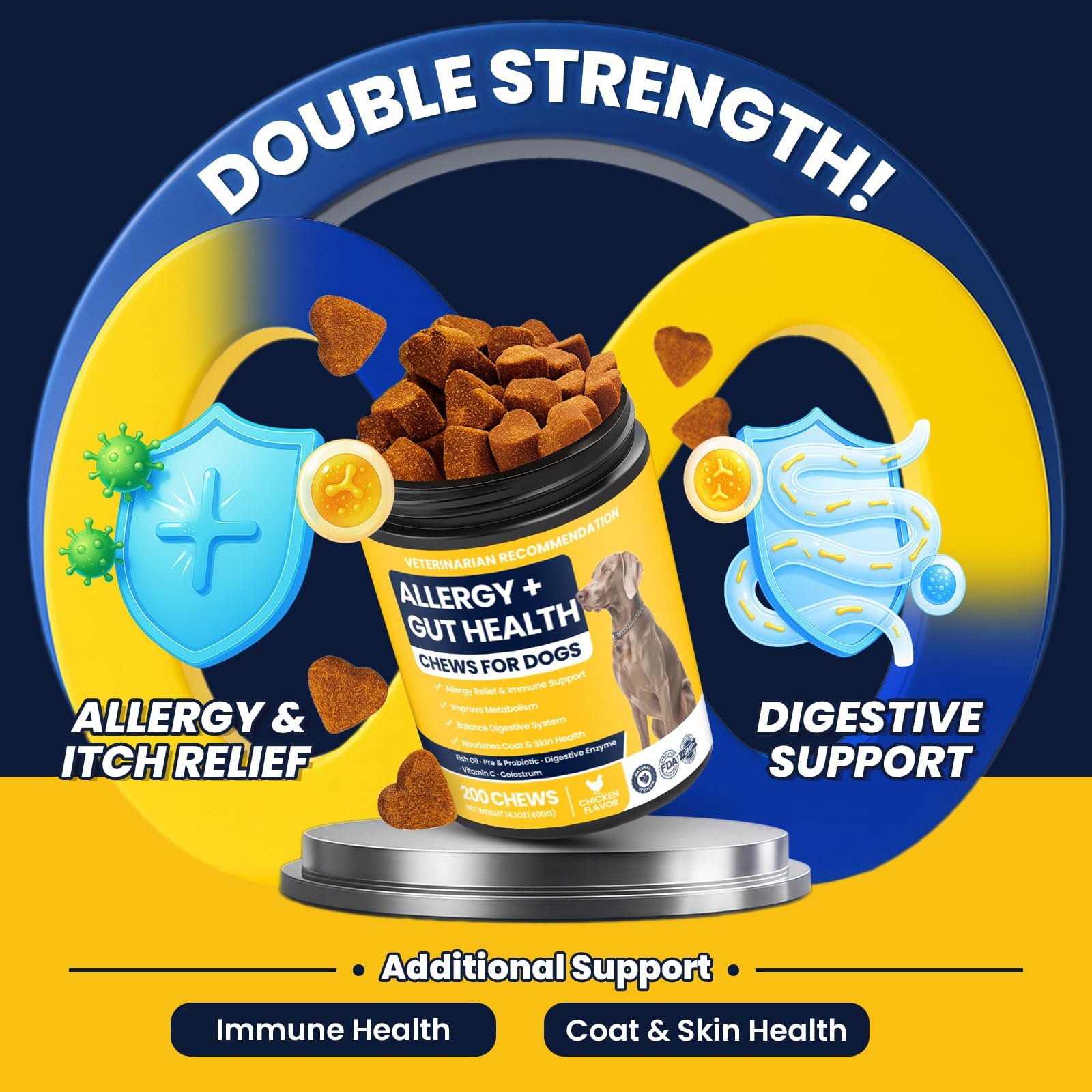 Dog Allergy Chews Probiotics for Dogs Yeast — view 2